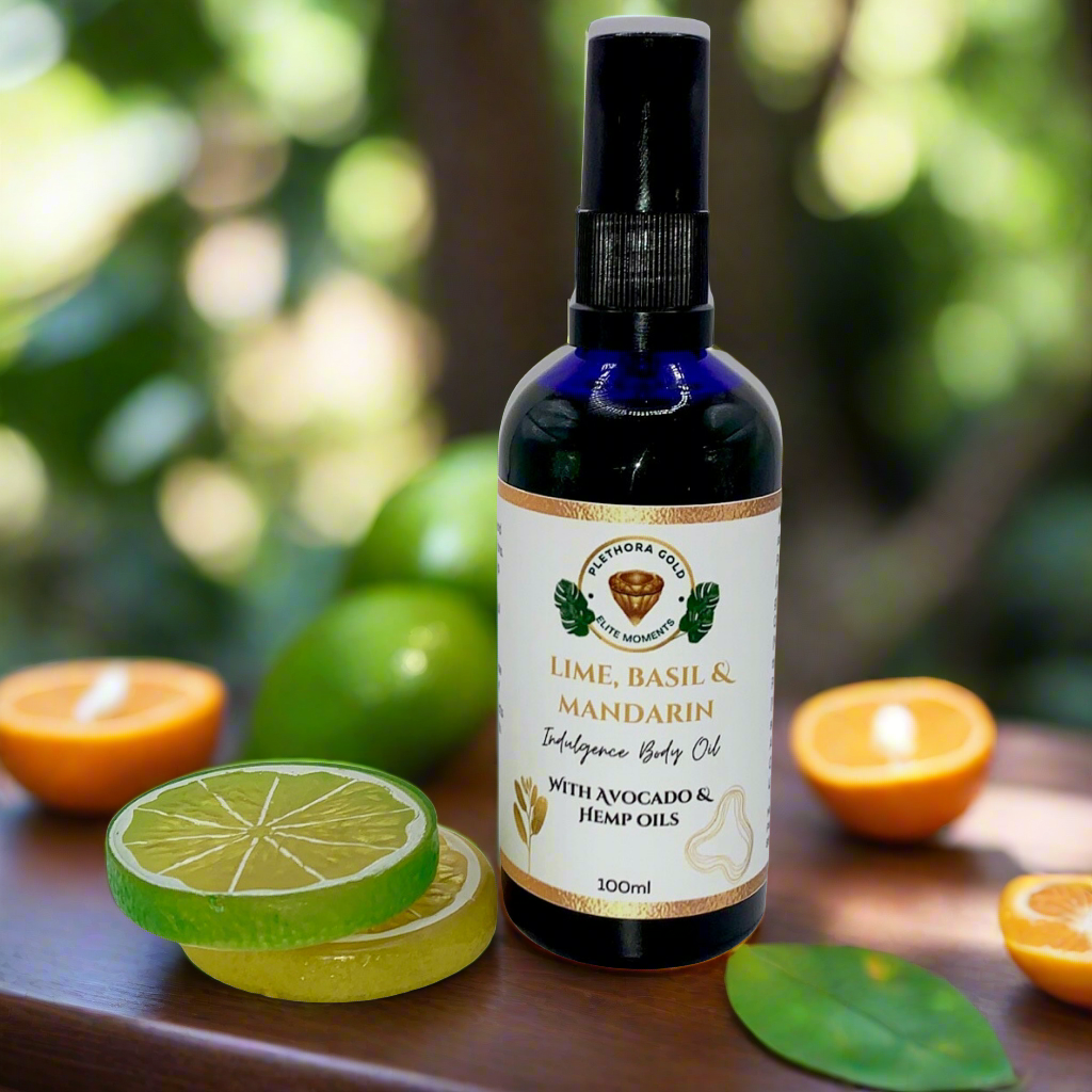 Lime, Basil & Mandarin Indulgence Body Oil – With Avocado & Hemp (100ml)